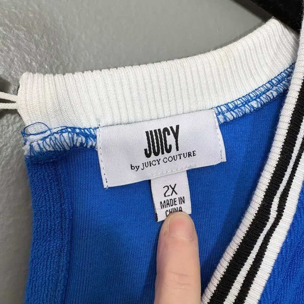 Juicy Couture NWT Blue French Terry Y2K Shorts Romper - 2X - Women's Plus Size